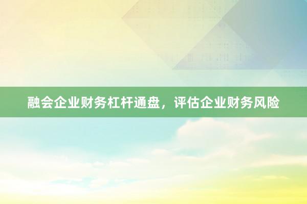 融会企业财务杠杆通盘，评估企业财务风险
